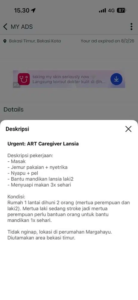 Urgent: Loker ART Caregiver Lansia
