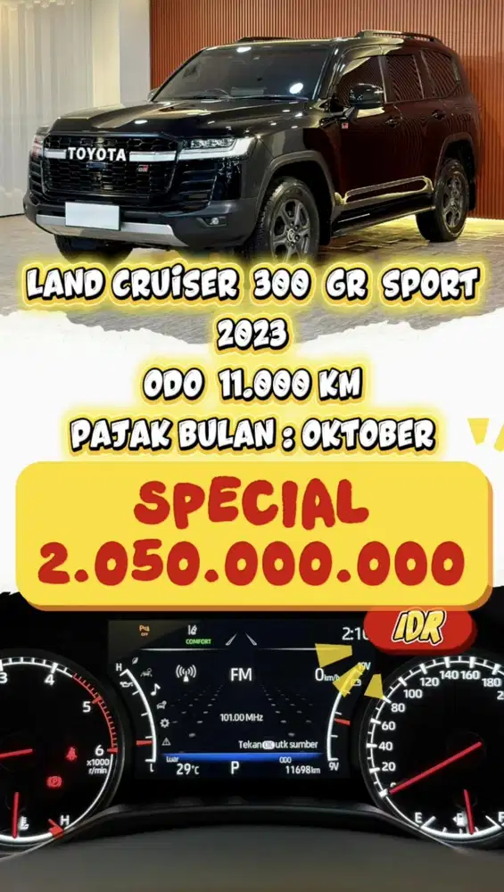 [ ODO 11.000 KM ] LAND CRUISER 300 GR SPORT 3.3 AT 2023 SIAP PAKAI