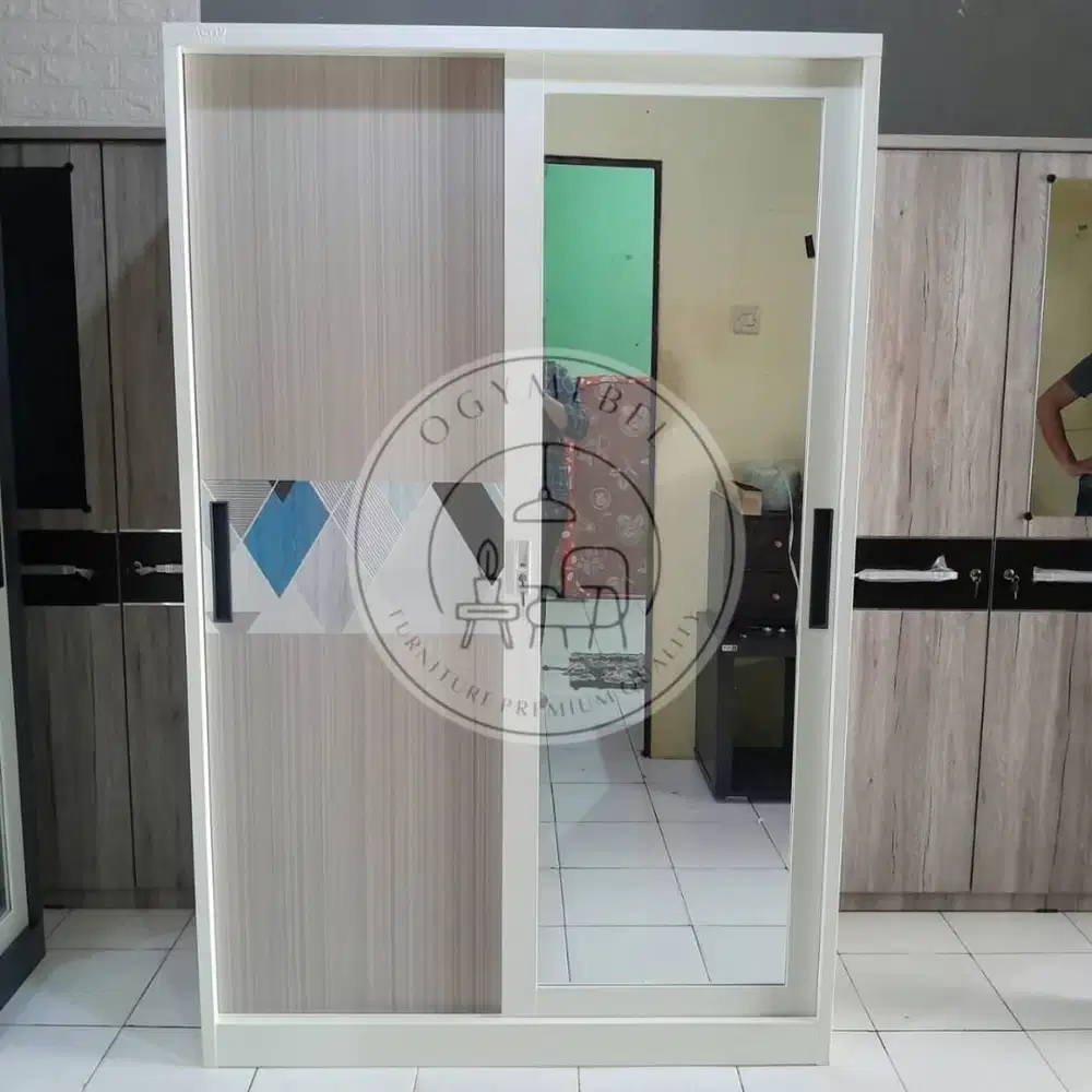 PROMO LEMARI PAKAIAN BESI 2 PINTU SLIDING TERMURAH SALE