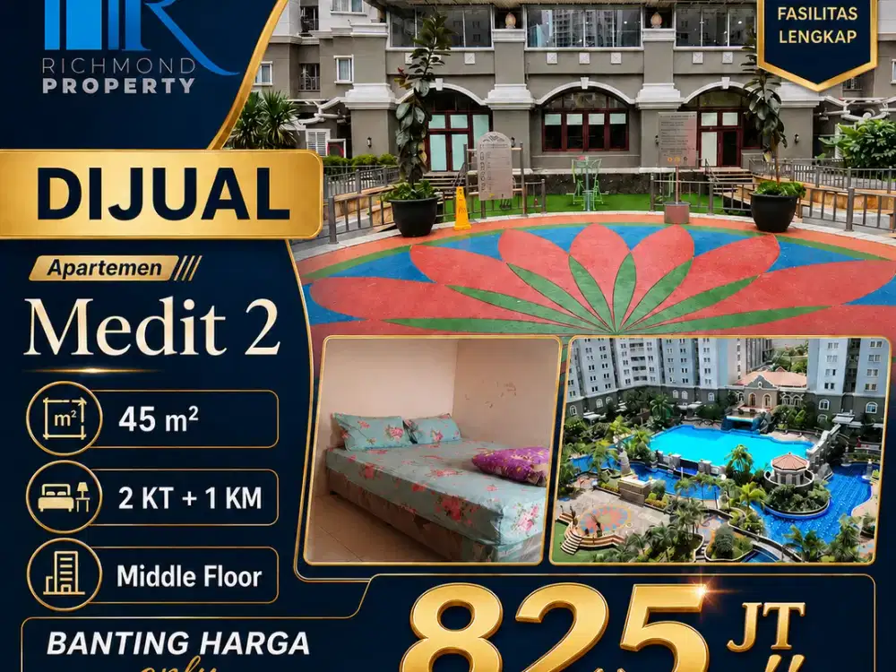 Jarang Ada! Apartemen Mediterania 2 JUAL HANYA 825JT Full Furnished Strategis Dekat Kampus & Mall Jakarta Barat – Siap Huni!