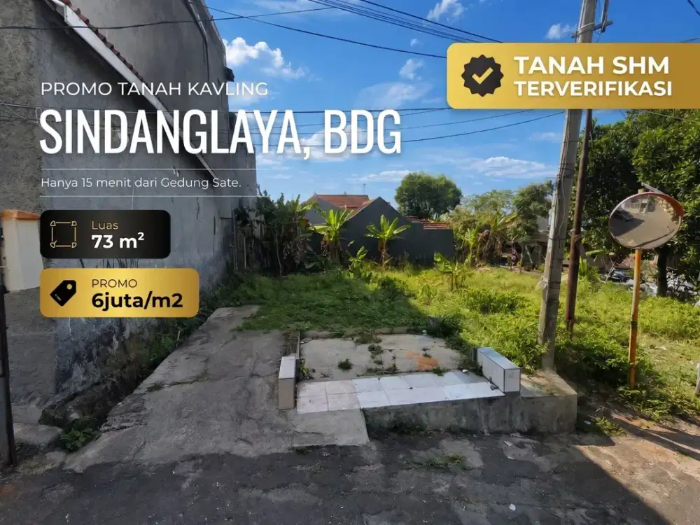 Tanah Kavling SHM 73 m² Arcamanik Sindanglaya Bandung 438 Juta