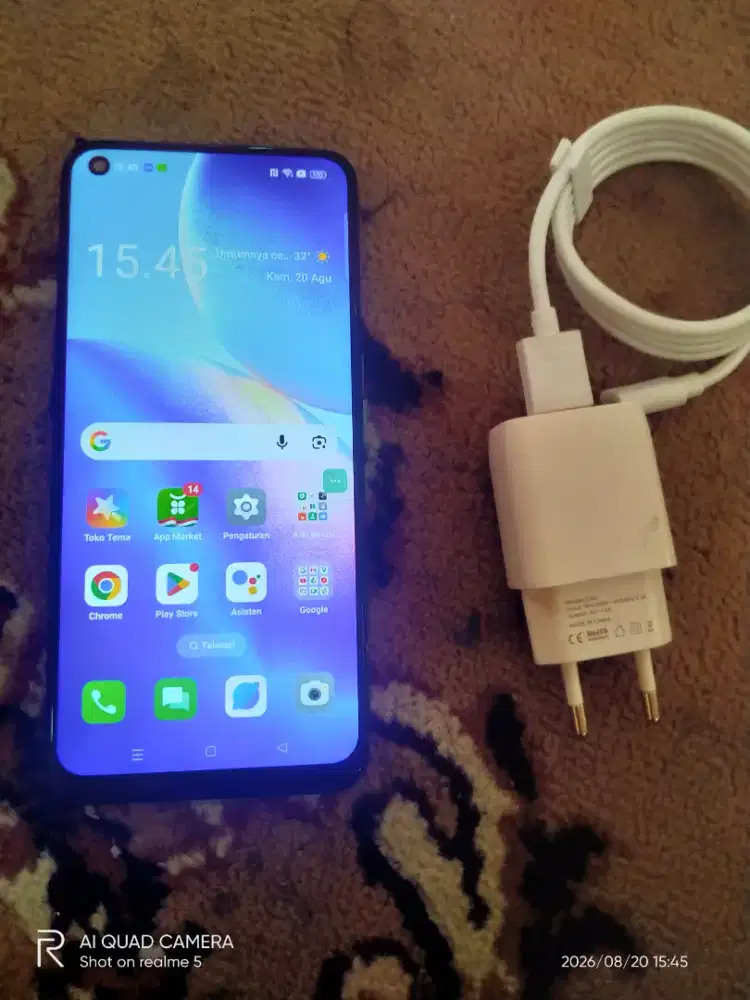 Oppo Reno 5(8+8/128)hp cas normal semua cuman FP off.NFC PAS