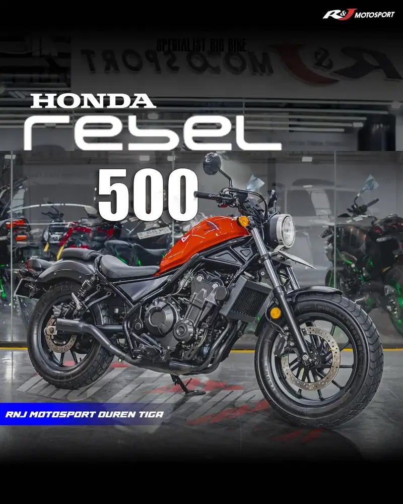 Honda Rebel 500 cc Km 12.000an warna Merah