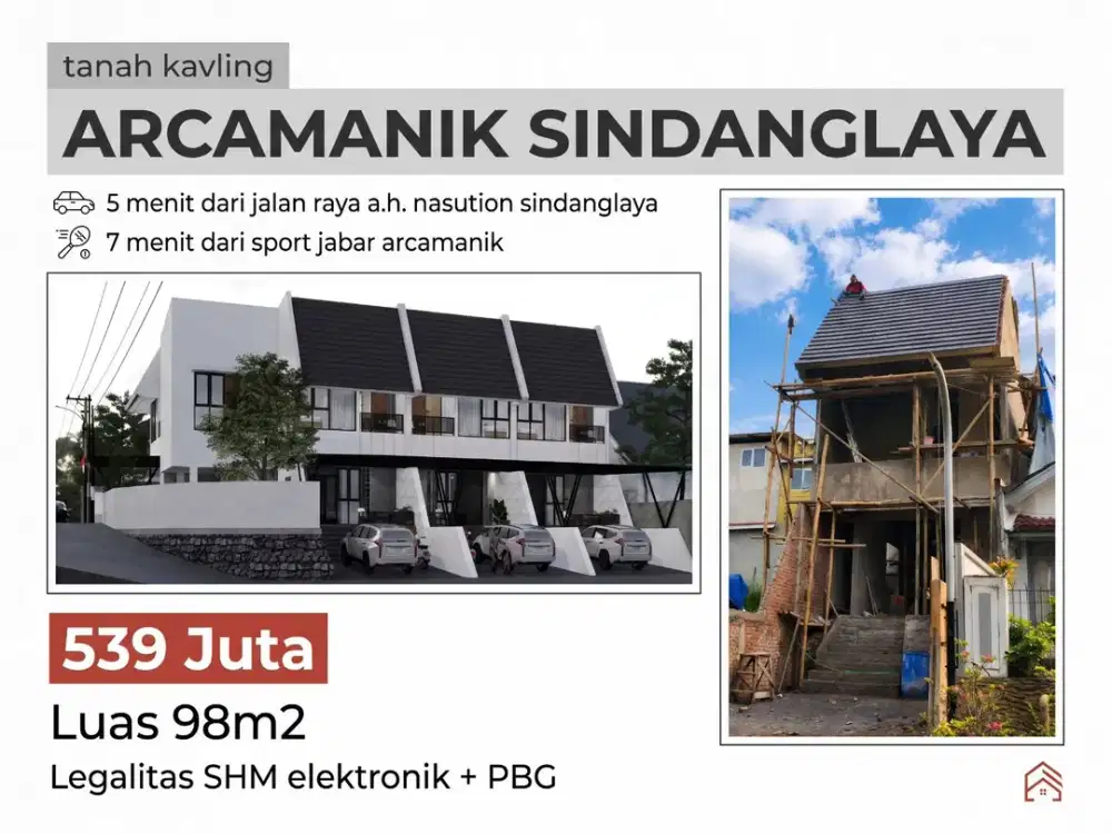 Rumah Siap Huni 3 Kamar Tidur Arcamanik Sindanglaya Bandung SHM