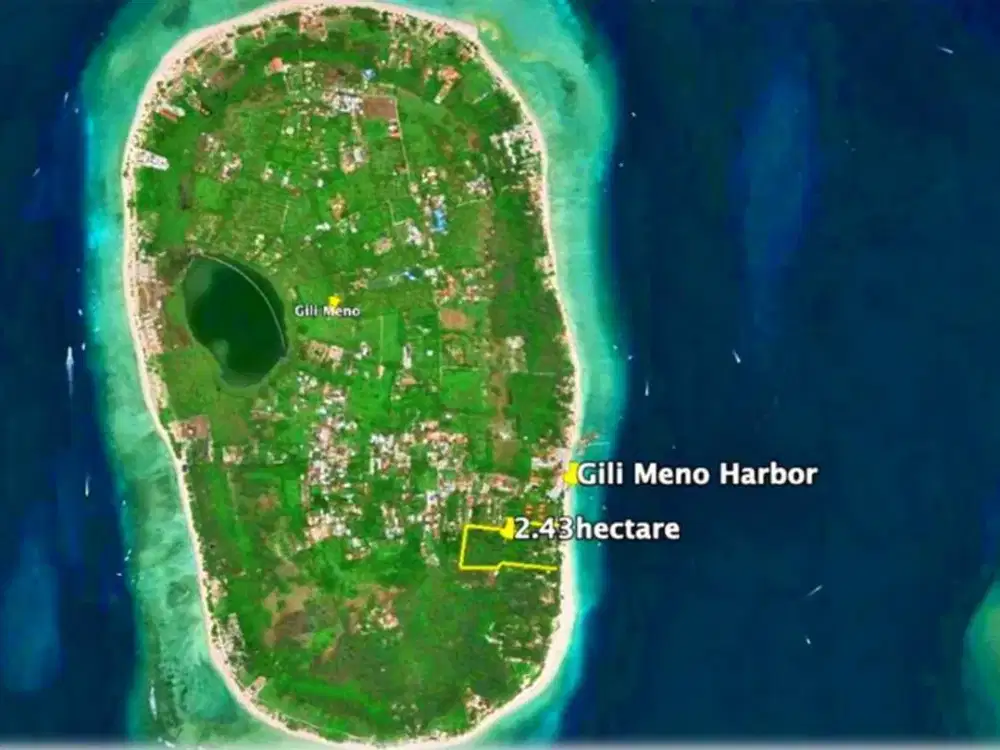 Tanah 2,4 Ha Beach Front di Gili Meno, Lombok Utara - NTB