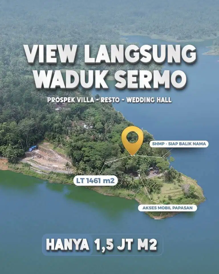 Dijual Tanah Siap Bangun -View Waduk Sermo, Kuloprogo