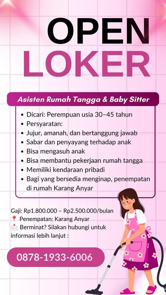 Mencari ARt dan baby sitter