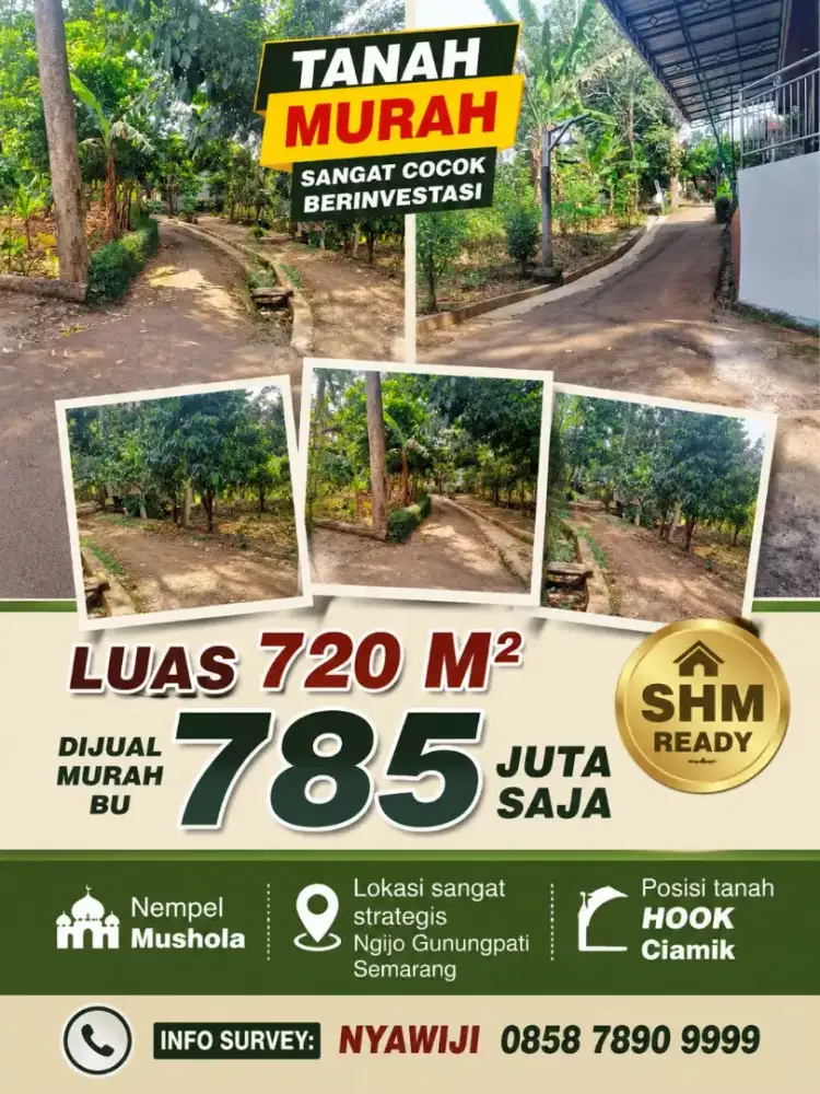 TANAH MURAH LOKASI HOOK STRATEGIS SIAP BANGUN SHM READY