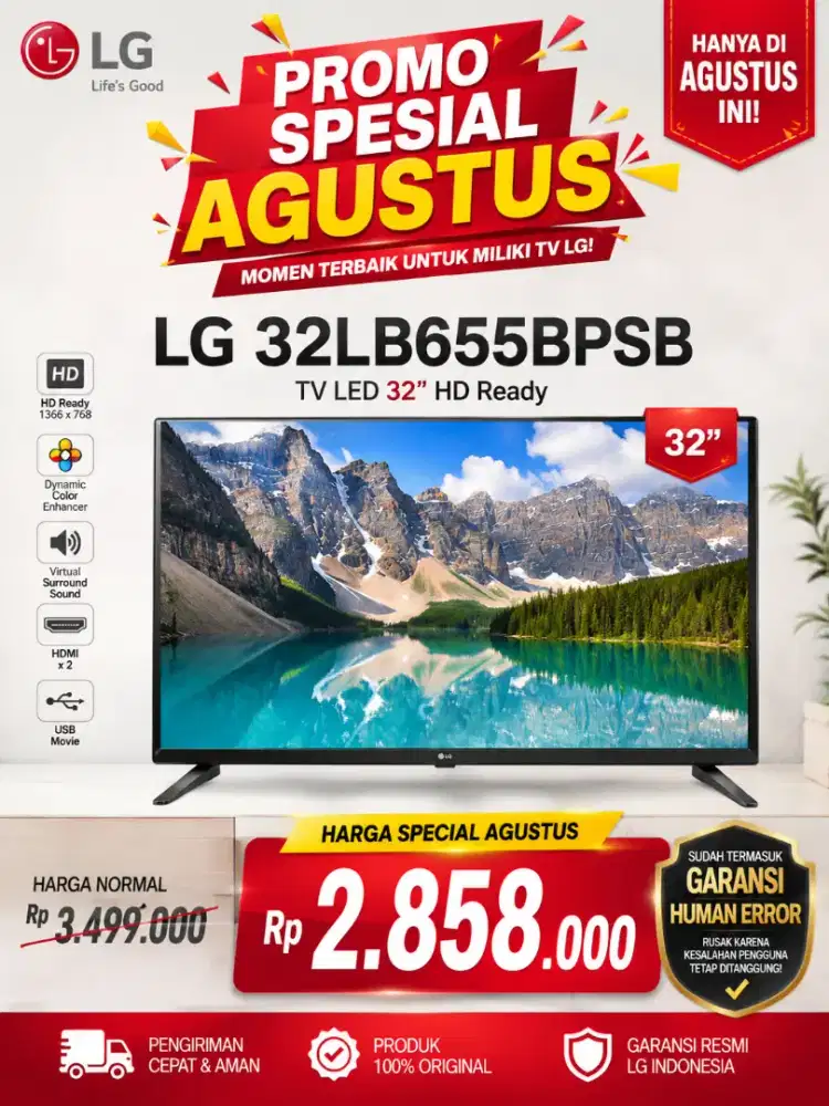 TV LG SMART 32LB655BPSA TV TAHUN 2026