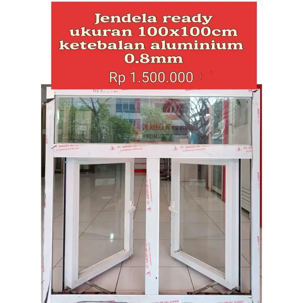 Sale Jendela aluminium kaca tempered
