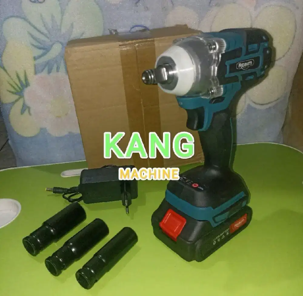 Impact wrench cordless REAIM set 1 baterai