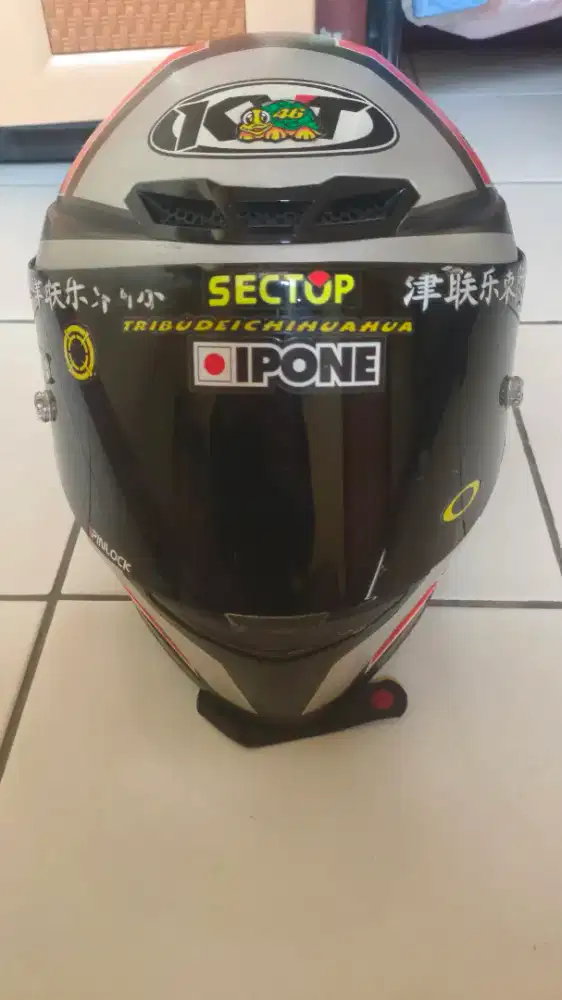 KYT TT COURSE HITAM MERAH SILVER SIZE M