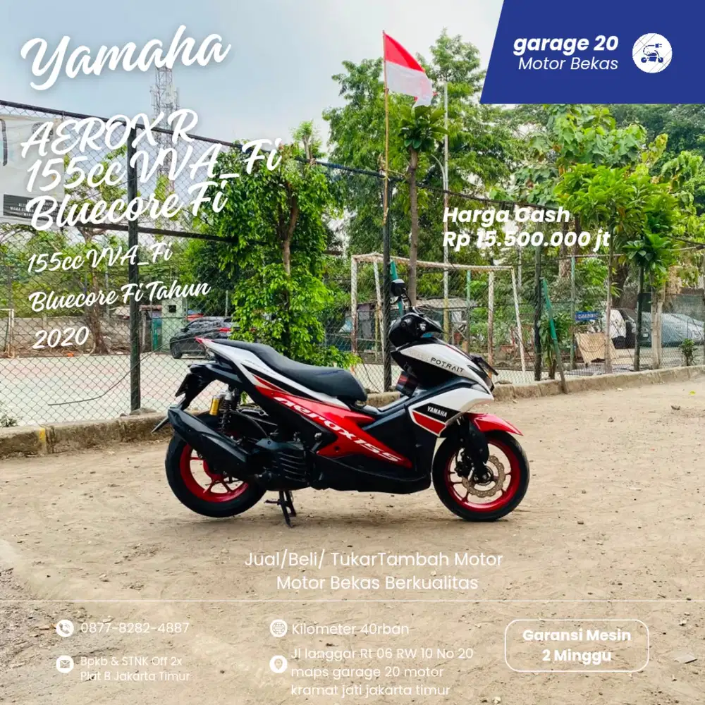 Yamaha Aerox R 155cc VVA_Fi Bluecore Tahun 2020 Pajak Off