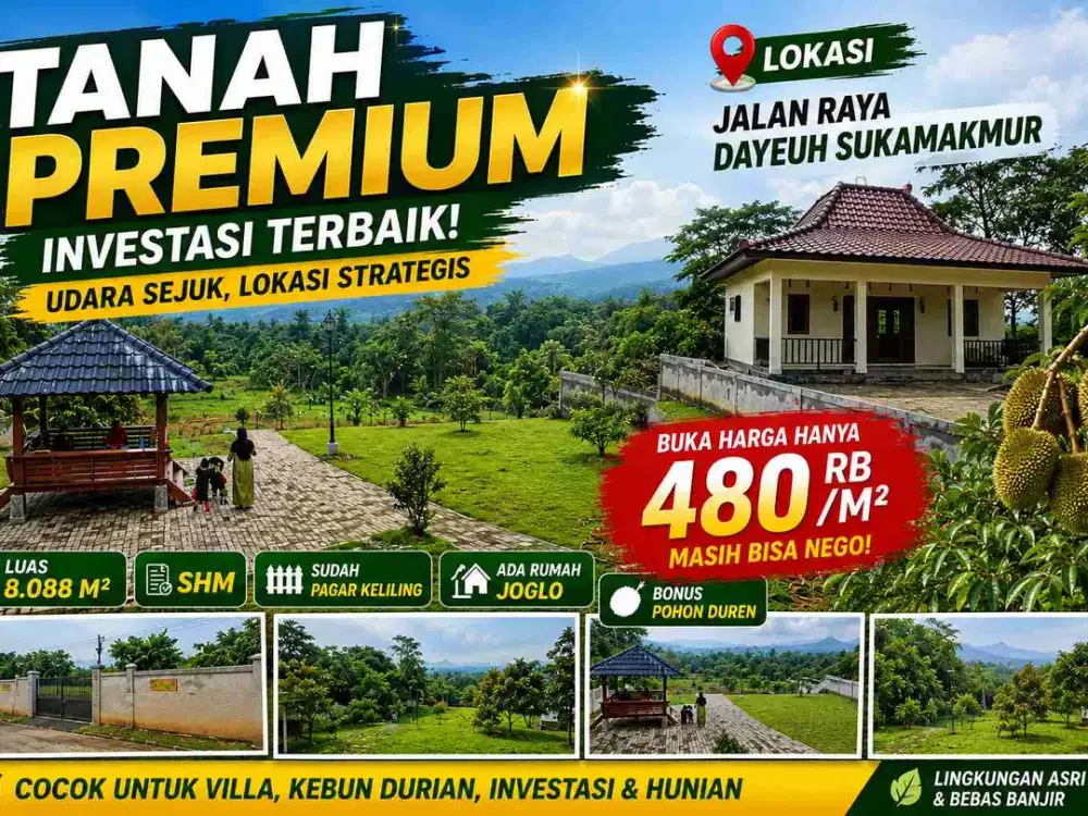 Jual Butuh Cepat Tanah Berlokasi Di Jalan Raya Dayeuh Sukamakmur Jonggol