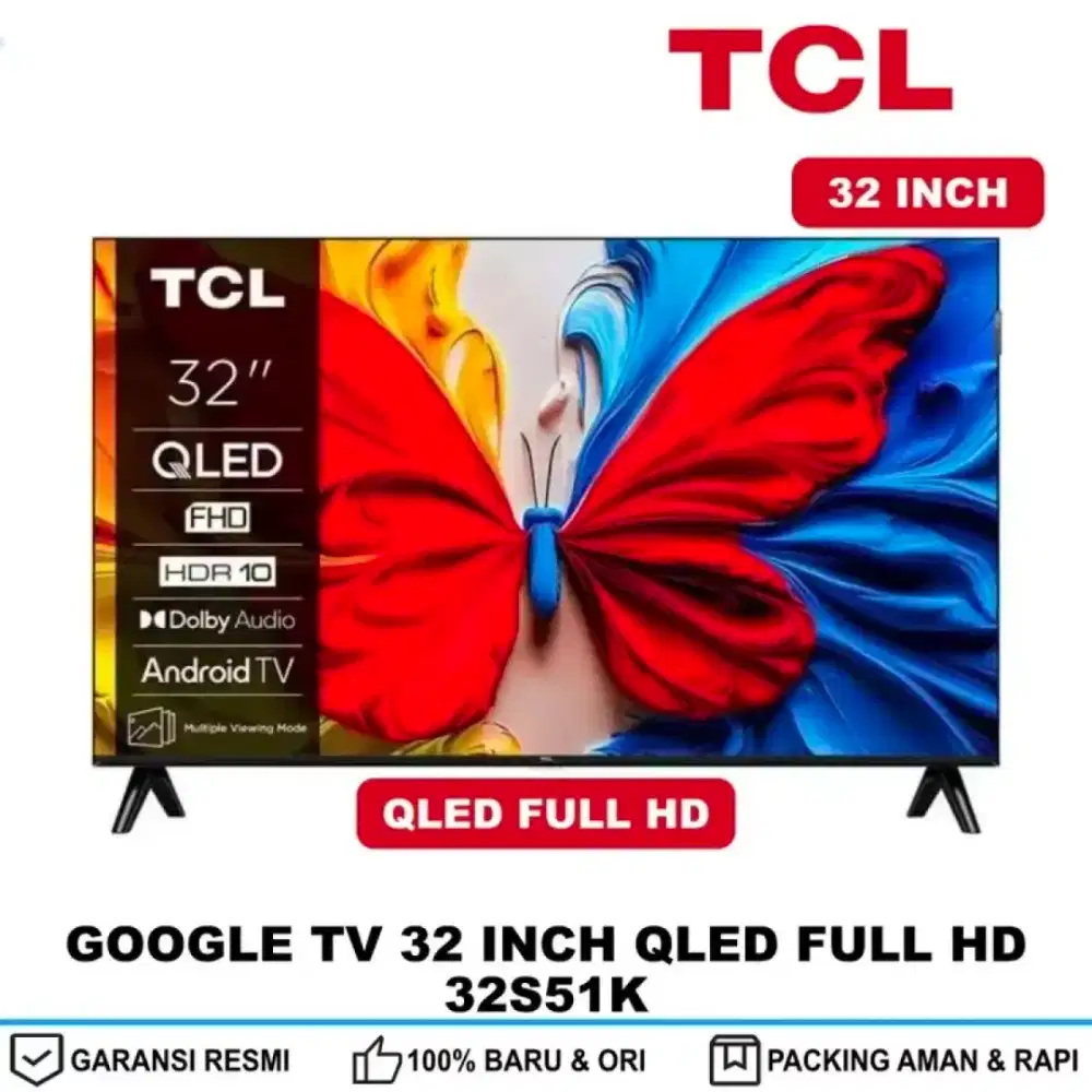 TV TCL 32INCH GOOGLE TV QLED 32S51K