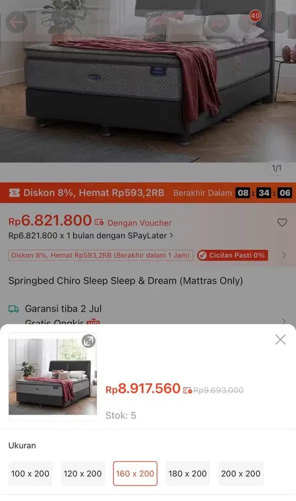 Kasur Set Divan Sandaran Like New