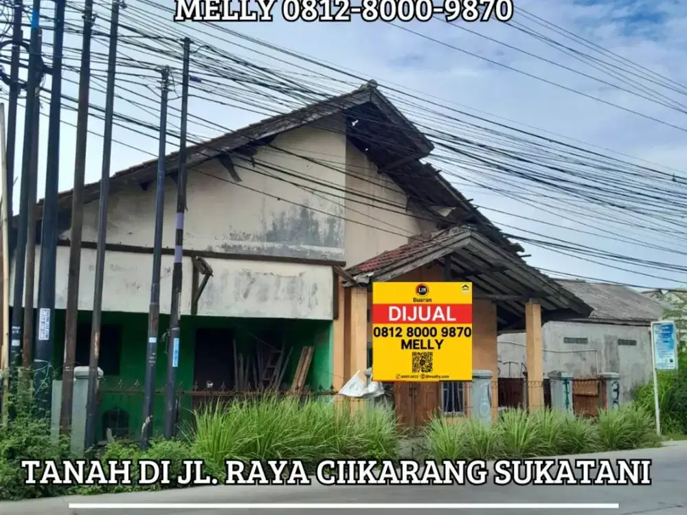 Rumah Di Pinggir Jalan Raya Cikarang Sukatani Dekat Kampung Kecil