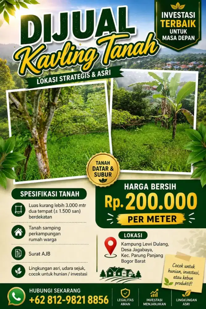 Jual Tanah Daerah Parung Panjang