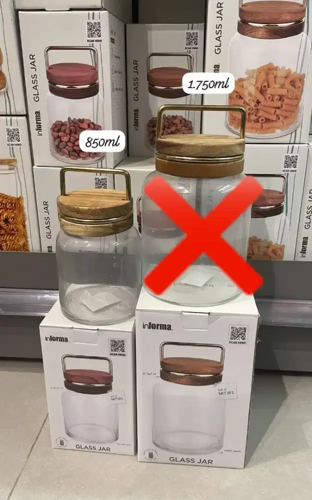 Informa canister/toples kaca 850ml