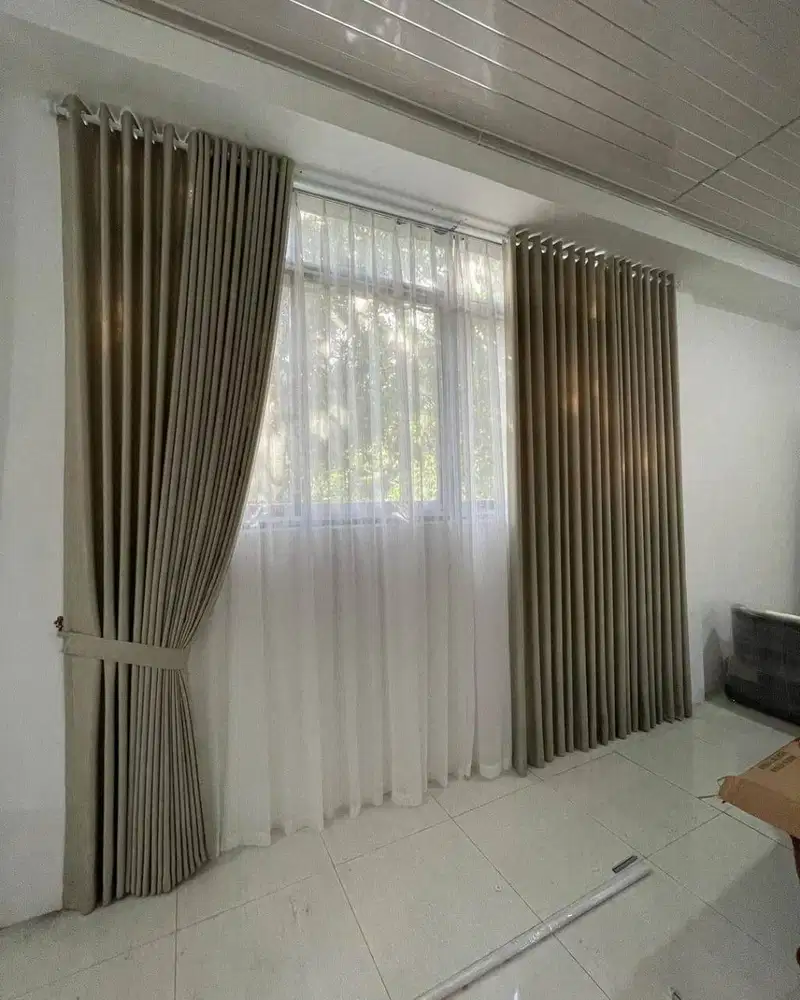 Gorden Vertikal/Vertical Blinds Roll/Roller Krey Wallpaper Dinding 3D