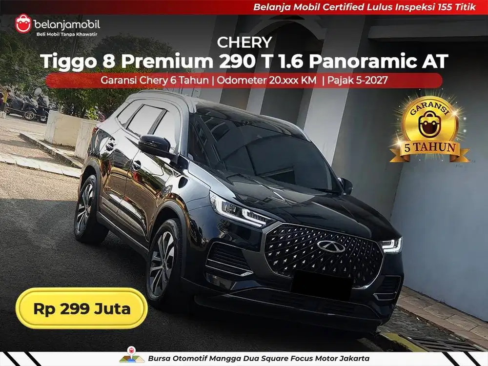 [ GARANSI 5TH ] Chery Tiggo 8 Premium 290 T 1.6 Panoramic 2025/2026
