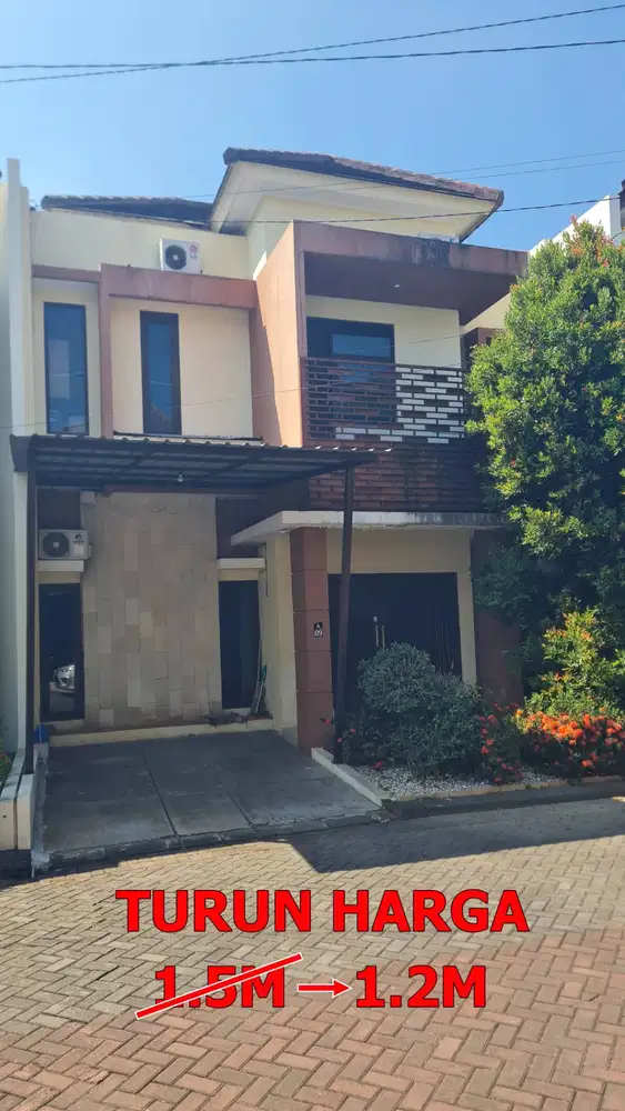 Rumah 2 Lantai di Taman Anggrek 1 Gentan View Kolam Renang
