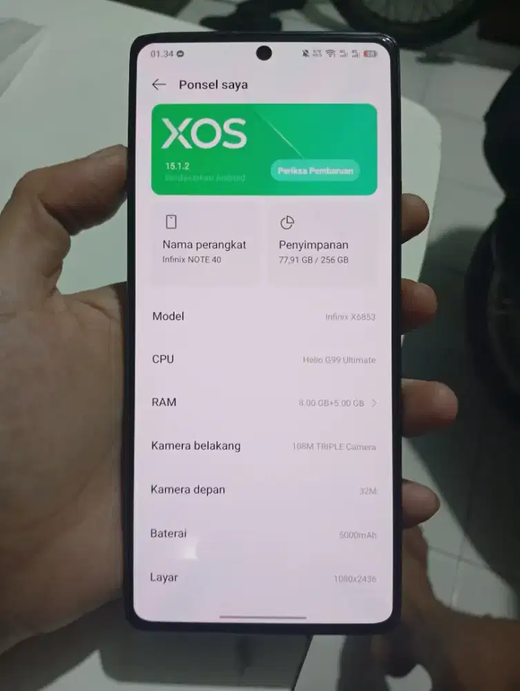 INFINIX NOTE 40 8/256GB FULLSET.