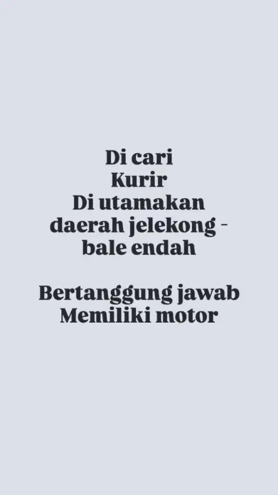 Lowongan kerja kurir paket