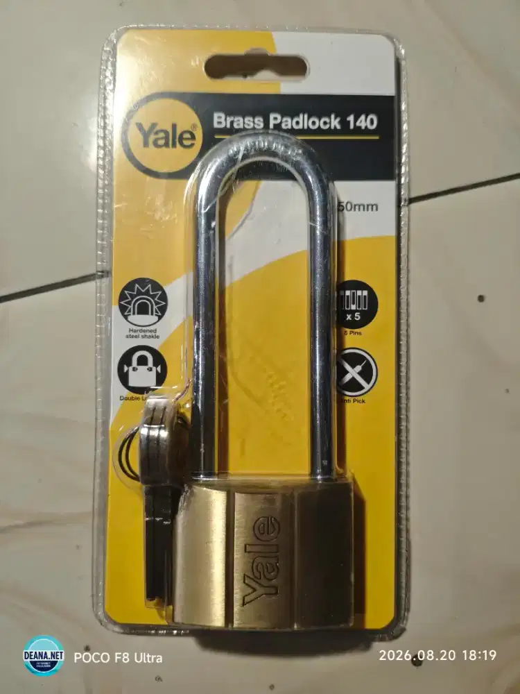 gembok yale brass padlock v140.50LS90