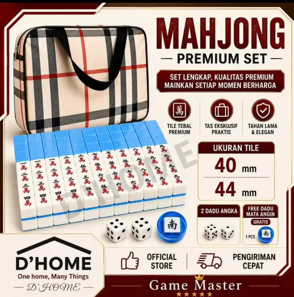 Mahjong 40mm tebel+tas
