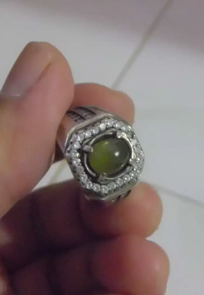 Cincin Batu Natural Green Safir
