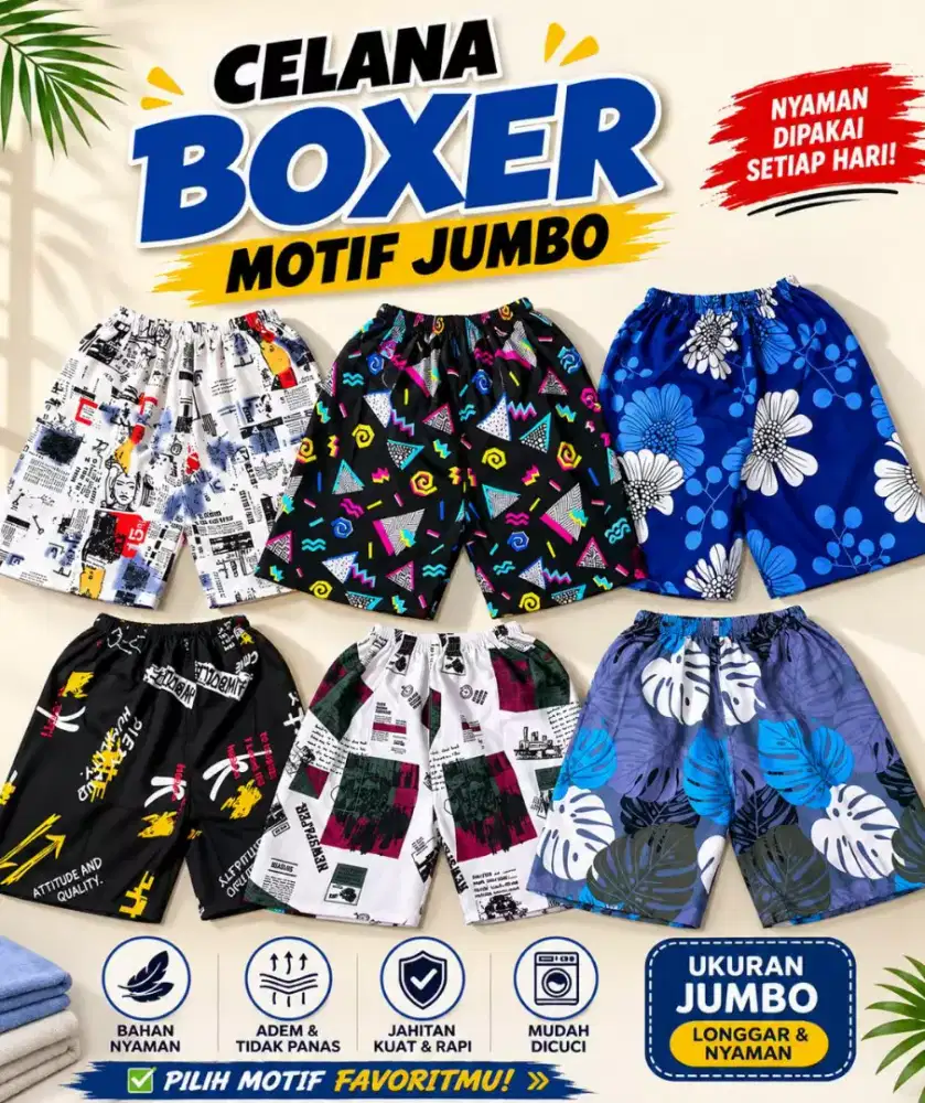 GROSIR ECER CELANA BOXER JUMBO PRIA WANITA