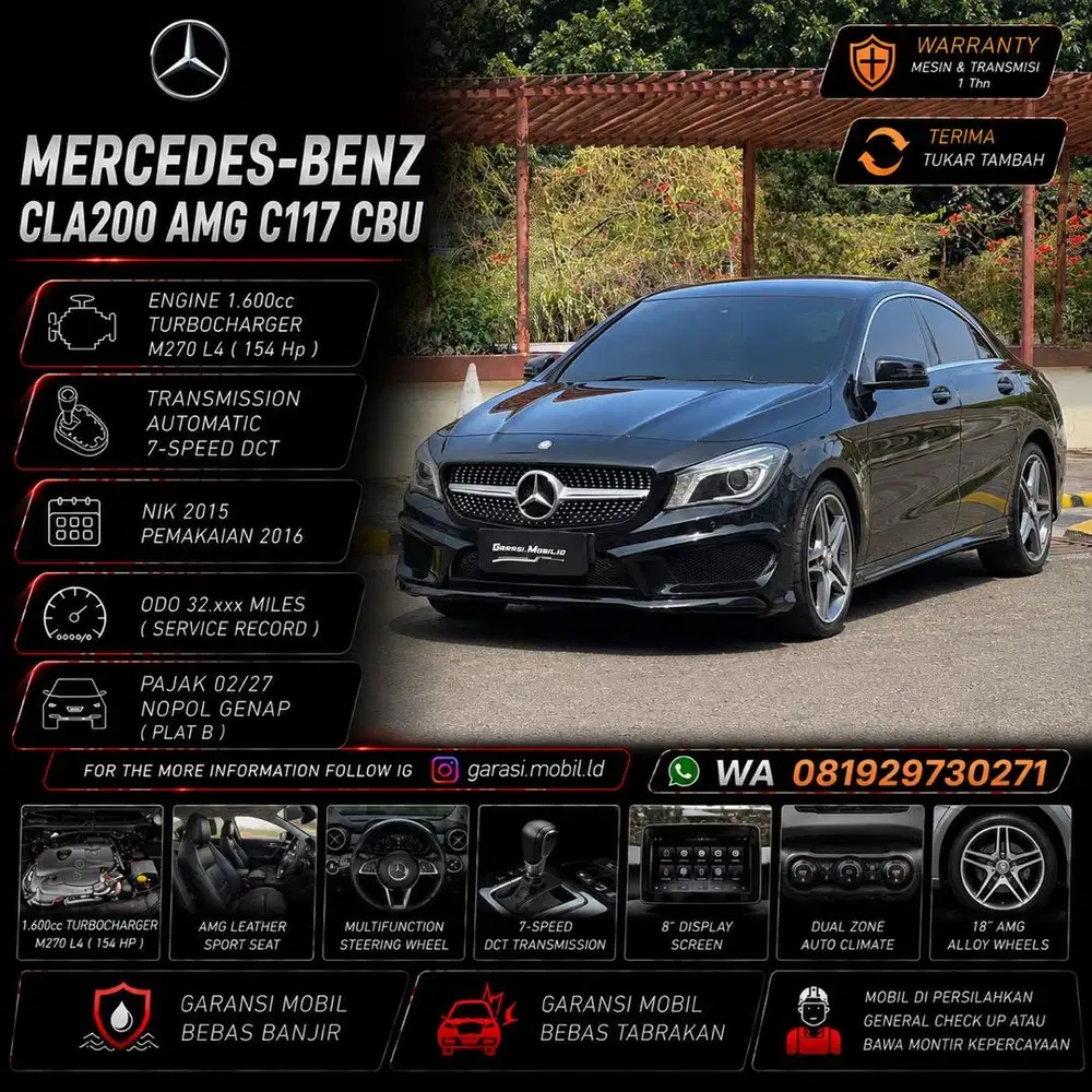 Mercy CLA200 AMG C117 CBU 2015 / 2016