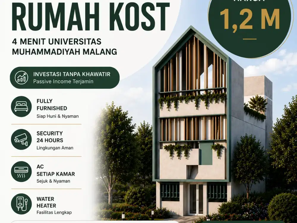 RUMAH KOST CLUSTER KOTA MALANG AREA KAMPUS BESAR