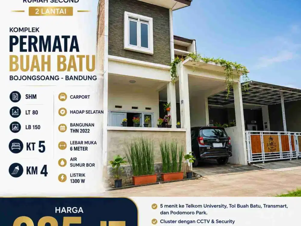 Dijual cepat rumah 2 lantai di Bojongsoang, Bandung