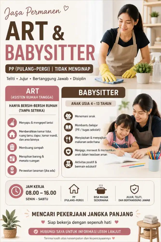 SEDIA JASA PERMANEN ART/BABYSISTER