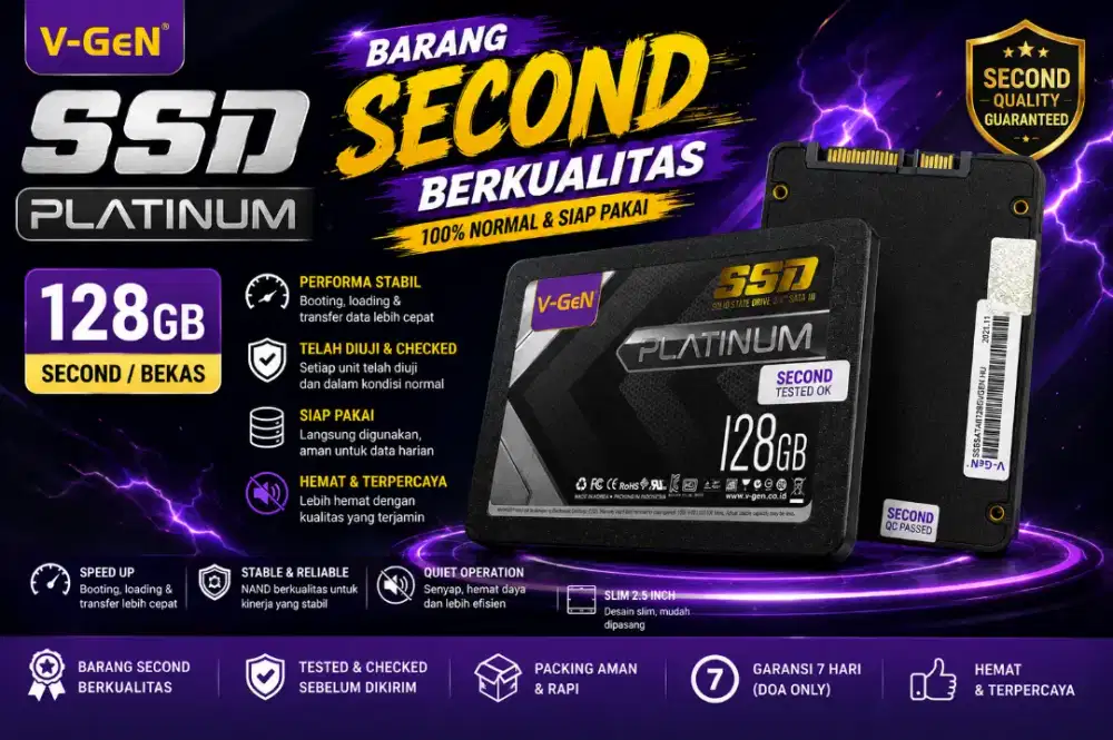 SSD V-GeN Platinum 128GB SATA 2.5 SECOND BEKAS – TESTED NORMAL