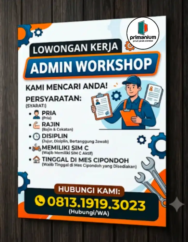 LOKER ADMIN bengkel
