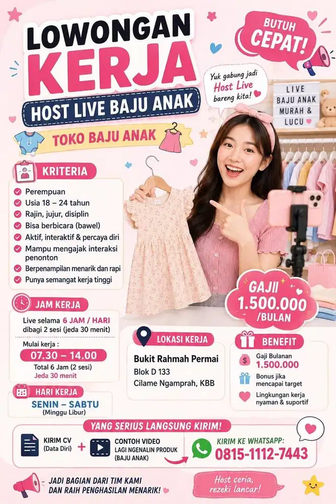 DICARI LOKER HOST LIVE YANG SERIUS KERJA