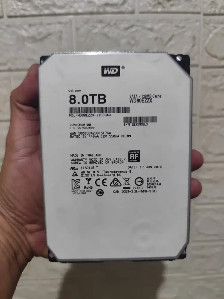 HDD 8TB WD SATA 6Gb/s 128MB Cache 3.5 inch (Sentinel 100/100)