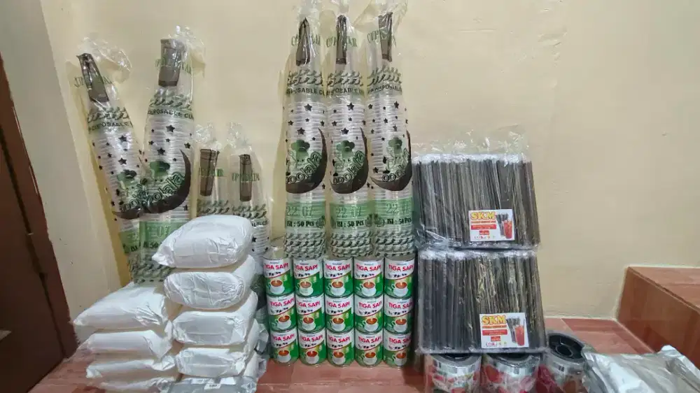 JUAL MURAH & NEGO. ECERAN / PAKET PERLENGKAPAN USAHA MINUMAN 5RB AN