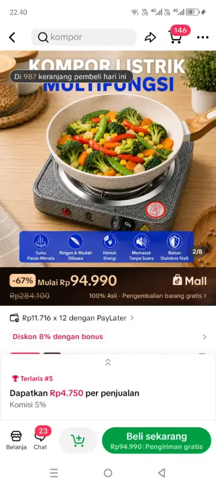 KOMPOR LISTRIK MEREK GM BEAR ASLI