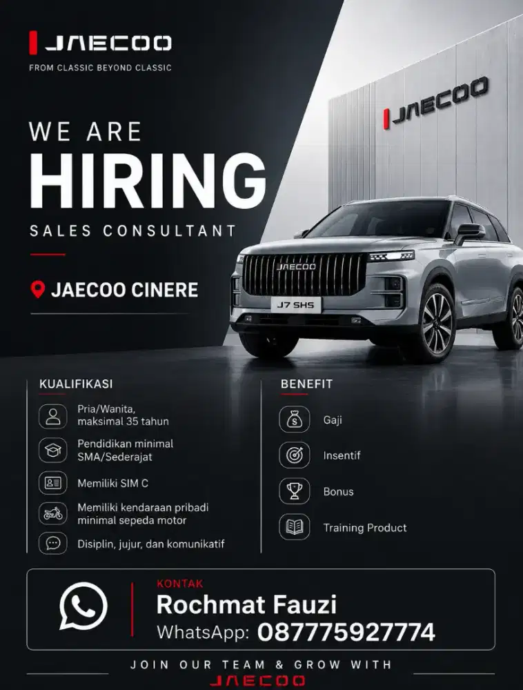 WE ARE HIRING! SALES CONSULTANT