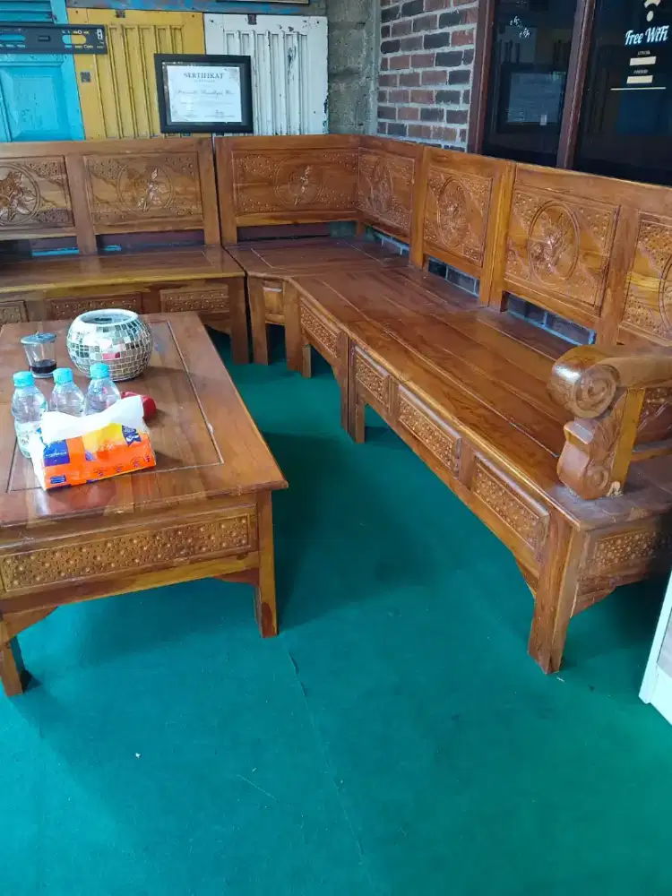 kursi meja tamu bekas kayu jati bekas bagus