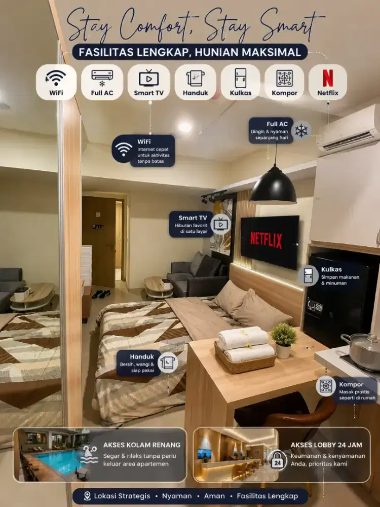 Sewa apartemen harian Green Pramuka City