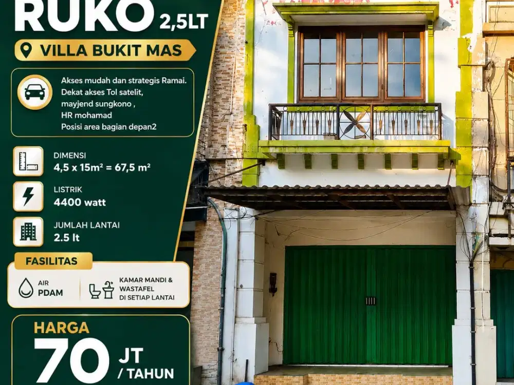 Disewakan Ruko Villa Bukit Mas