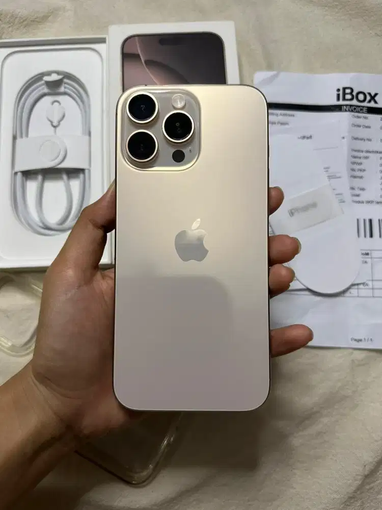 iPhone 16 PRO MAX 256 iBox ~ Dessert Titanium | GARANSI ON 2027