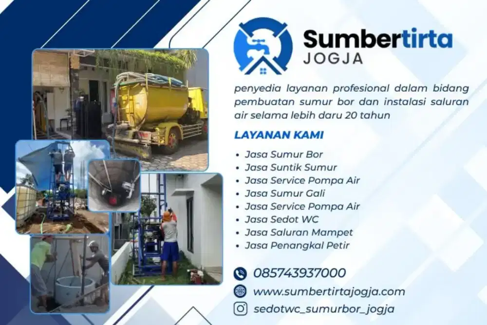 SERVICE SERVIS POMPA AIR 24 JAM SUMUR BOR JOGJA SUNTIK GALI  SEDOT WC