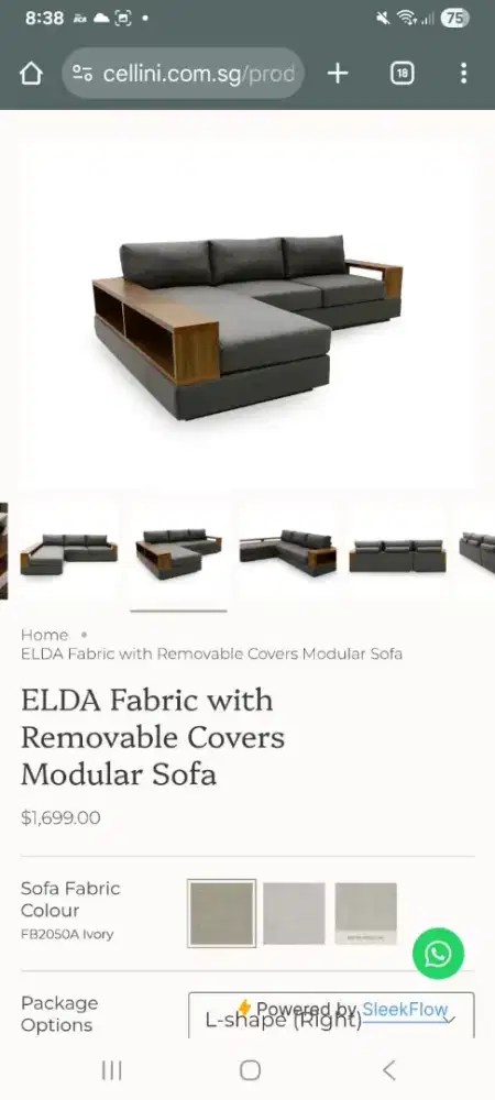 Sofa Cellini dijual cepat