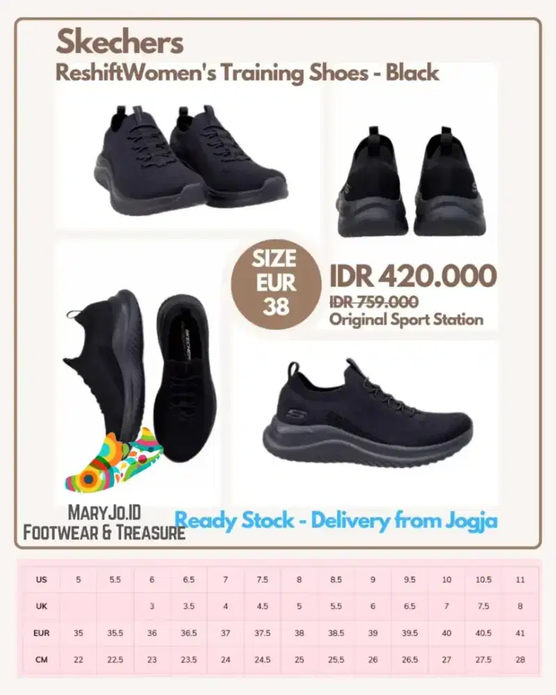 Skechers Reshift Women's Training Shoes - Black : Size 38